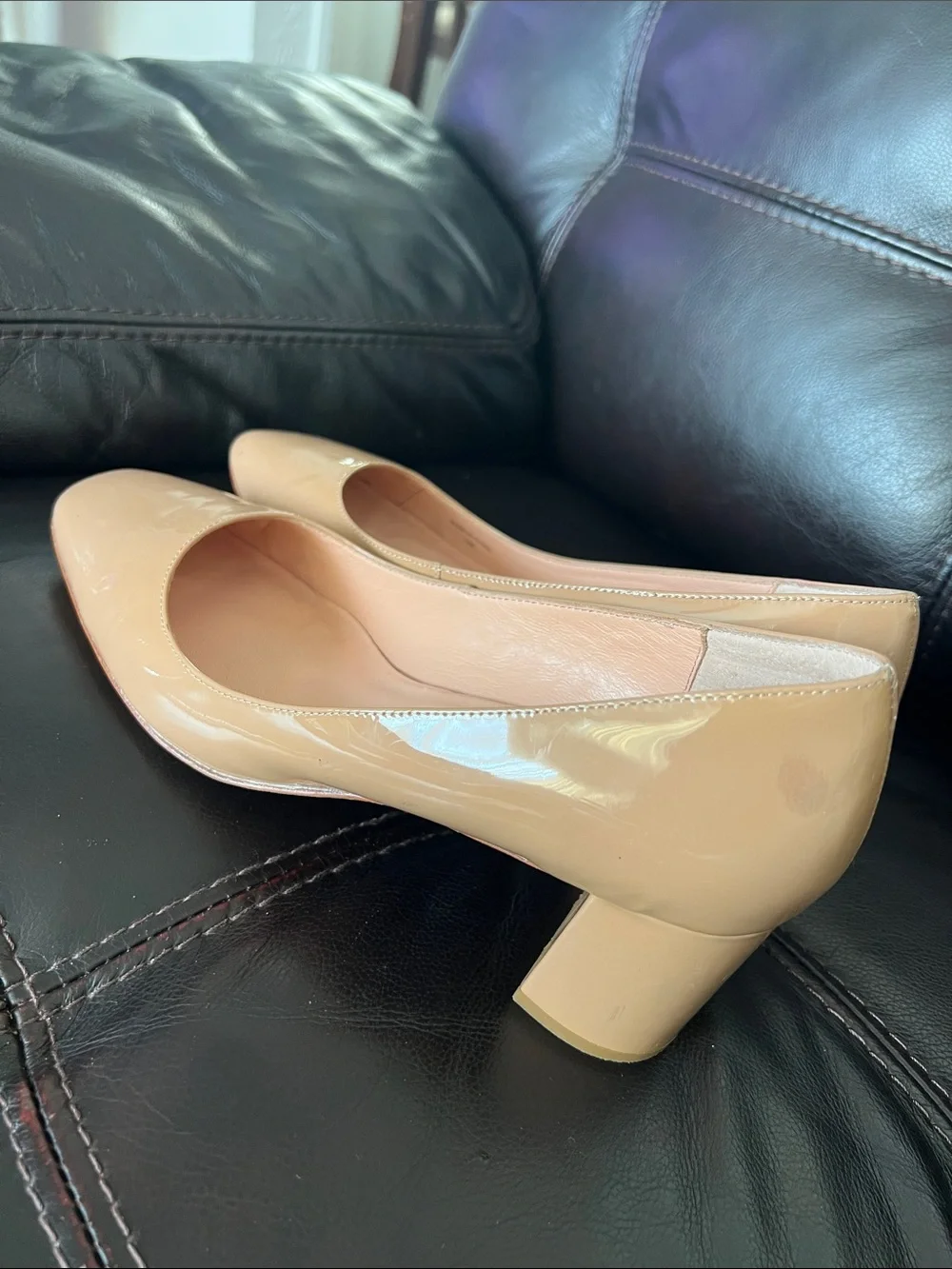 kate spade Nude Patent Leather Round-Toe Flats